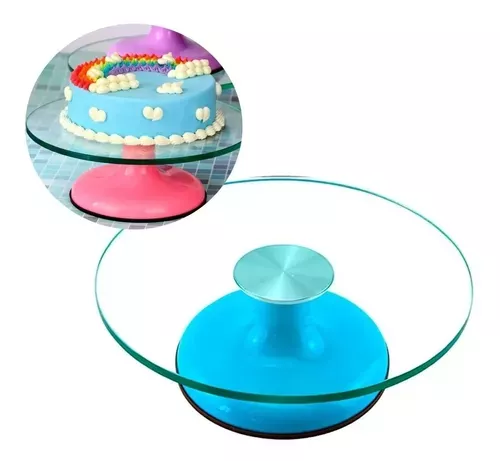 Base Giratoria Tortas Plato Giratorio Base Vidrio 30cm -0
