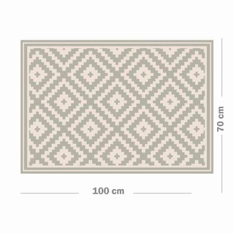 Alfombra Decorativa Cocina Dormitorio Rombos Ceniza 70X100Cm-1