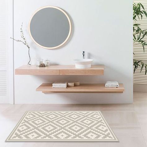 Alfombra Decorativa Cocina Dormitorio Rombos Ceniza 70X100Cm-2