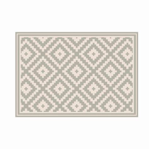 Alfombra Decorativa Cocina Dormitorio Rombos Ceniza 70X100Cm-0