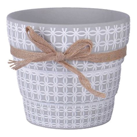 Maceta Decorativa Cuadrille Gris-0