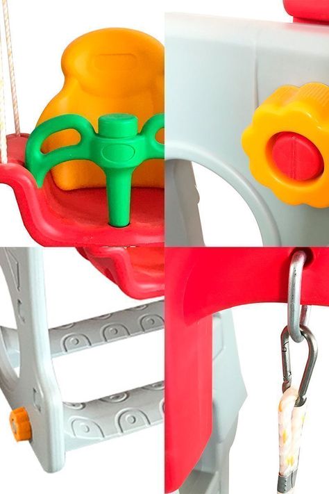 Castillo Columpio Infantil Gris-4