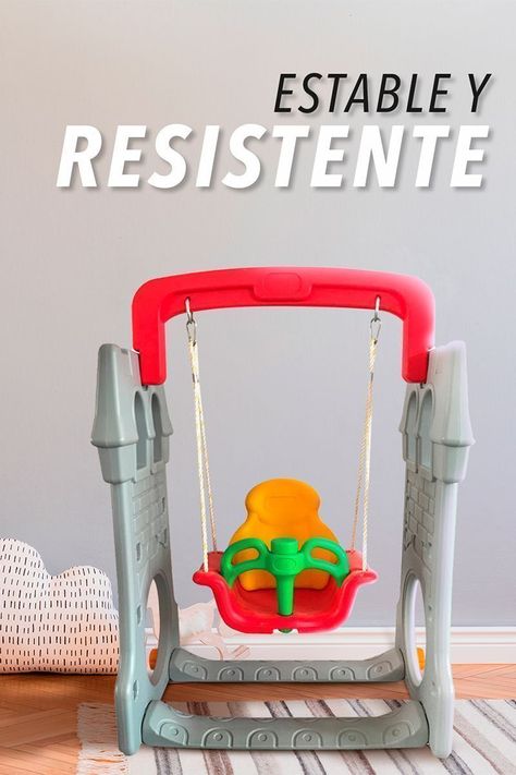 Castillo Columpio Infantil Gris-5