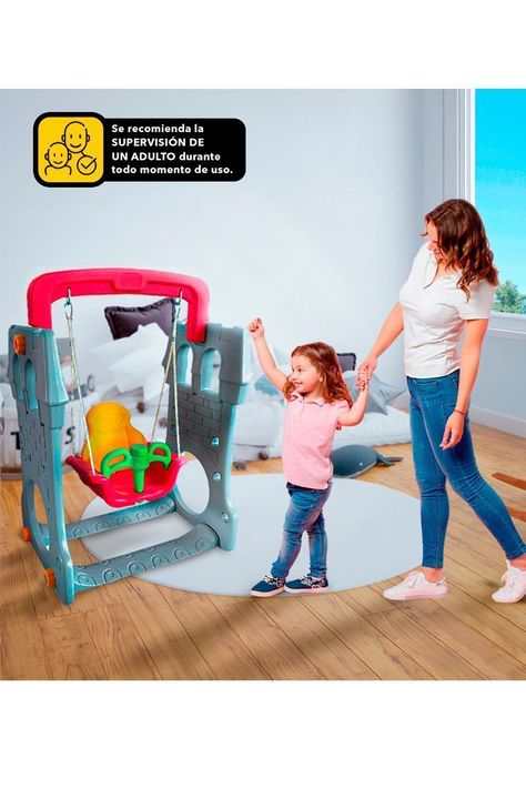 Castillo Columpio Infantil Gris-1