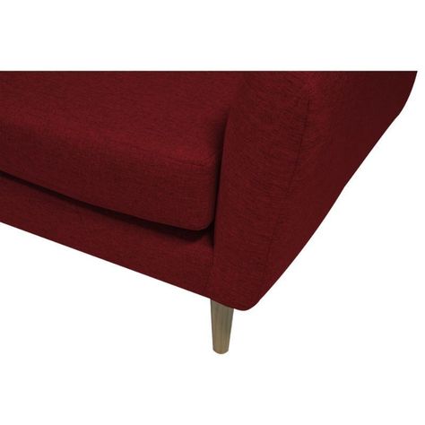 Sofá Lenora Chenille Tipo Lino Rojo 3 Cuerpos-2