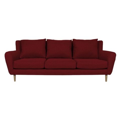 Sofá Lenora Chenille Tipo Lino Rojo 3 Cuerpos-0