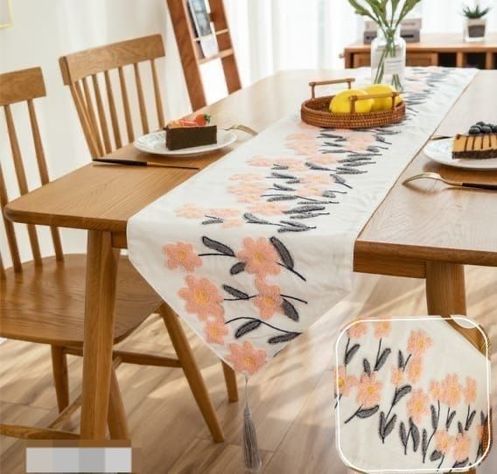 caminos de mesa con detalles bordados cmb05-0