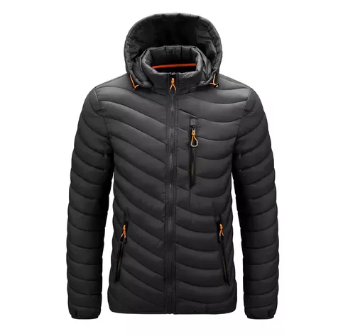 Chaqueta Parka Hombre Térmica Impermeable Curvi Negra YMOSS-0