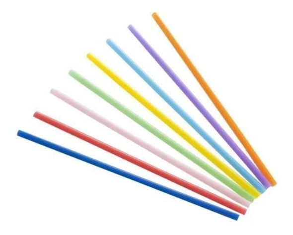 Bombilla Plasticas De Colores 100 Unidades Desechable-0