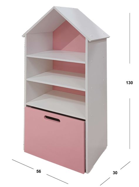 Juguetero Repisa Casa Infantil Rosado X2 Montessori-3