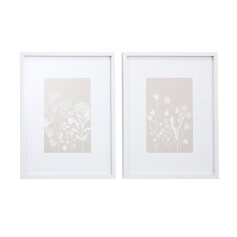 Set 2 marcos madera (2 40x50) Blanco 20x25 cm / 4F-0