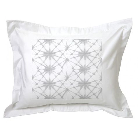 Funda de Almohada Shibori Estrella Gris-0