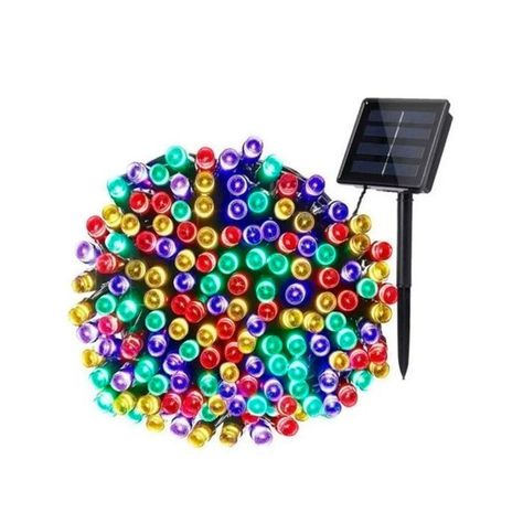 Luces Solares Navidad Guirnalda 10 Mts 100 Led Colores-0