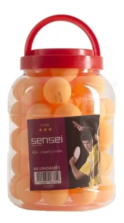 Pelotas De Ping Pong Sensei 3 * Frasco 60 Unid /-0