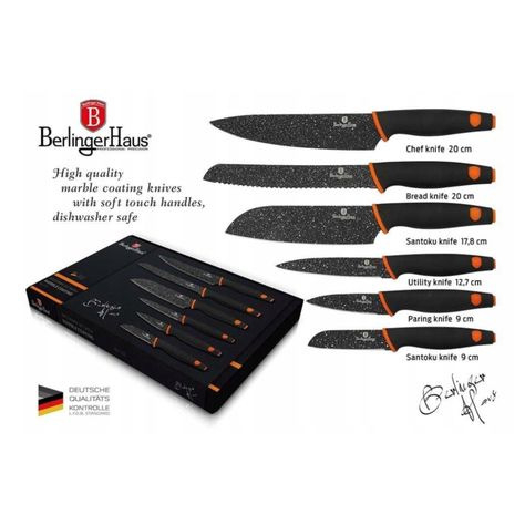 JUEGO DE 6 CUCHILLOS DE COCINA BERLINGER HAUS BH-2111-2