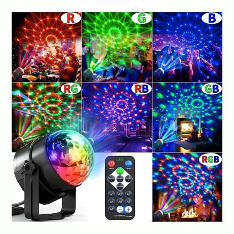 Bola De Luces Led Láser Disco Multicolor Con Contr-7