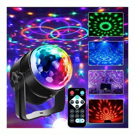 Bola De Luces Led Láser Disco Multicolor Con Contr-5