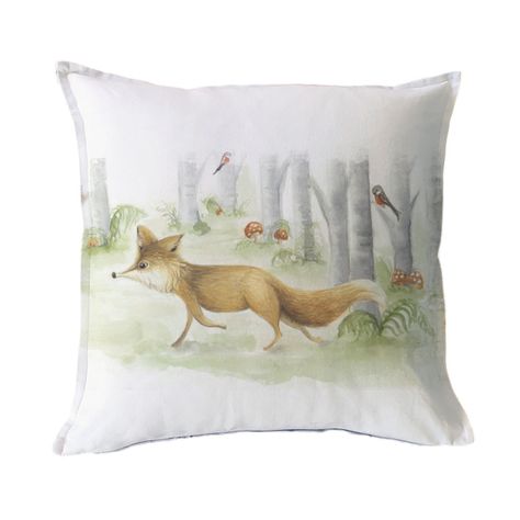 FUNDA COJÍN ALGODÓN  ZORRO CAMINANDO 45X45-0