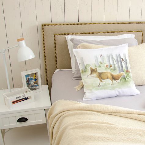 FUNDA COJÍN ALGODÓN  ZORRO CAMINANDO 45X45-1