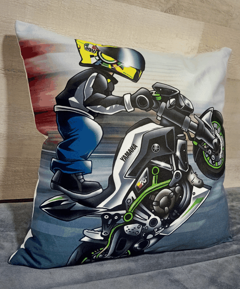 Cojín Felpa 45x45 cm De Moto Yamaha Extra Suave -1