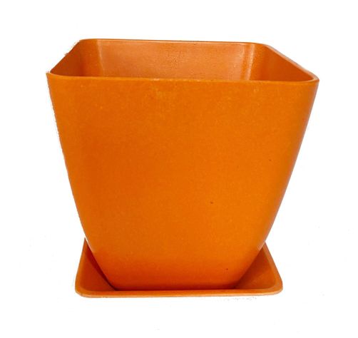 SET 4 MACETAS BIO C/PLATO CUADRADO NARAN13,3X12,4-1