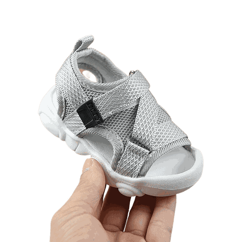 Sandalia bebe velcro Gris-0
