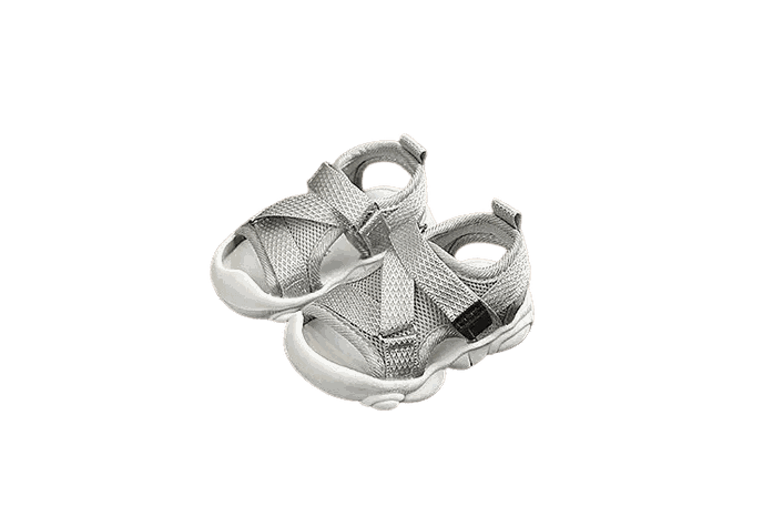Sandalia bebe velcro Gris-2