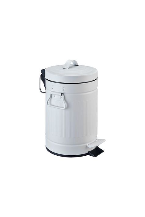 Basurero Retro 3 L Metal Blanco-0