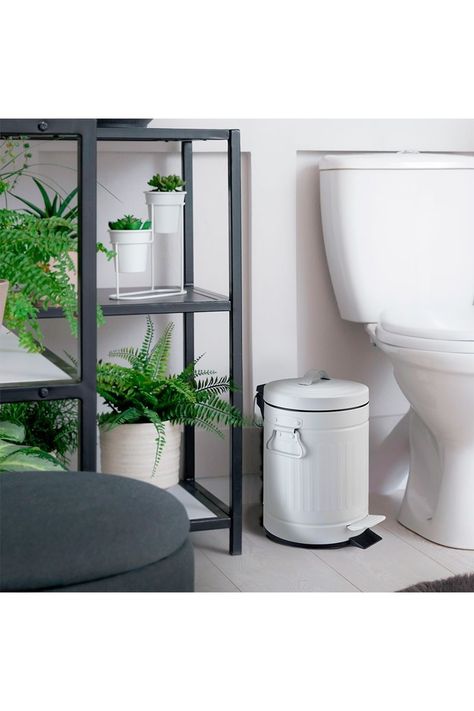 Basurero Retro 3 L Metal Blanco-1