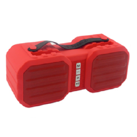 Parlante Bluetooth con porta celular Rojo-0