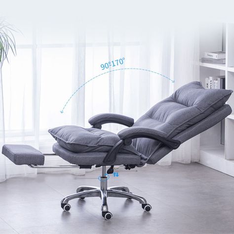 Silla Jefe De Tela Oficina Con Reposapiés-4