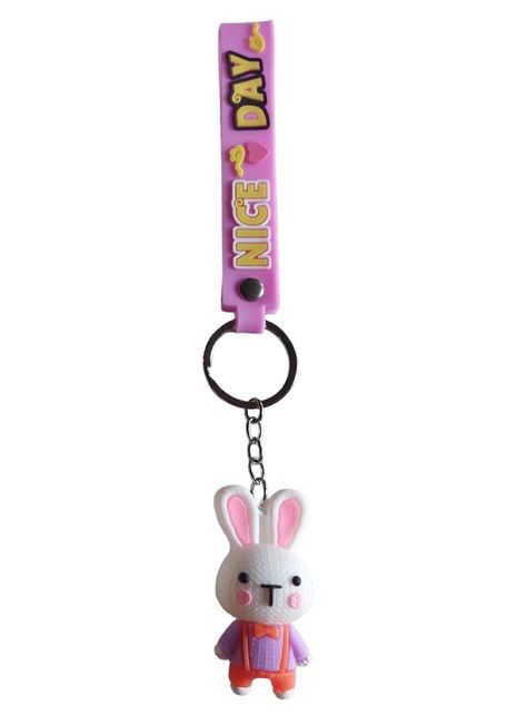 LLAVERO SILICONA DISEÑO CONEJO MORADO-0