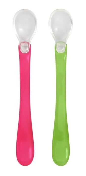 Pack Cucharas Punta De Silicona Green Sprouts Rosa/Verde-0