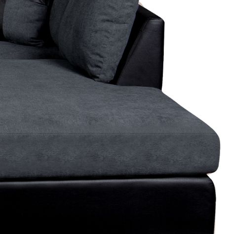 SECCIONAL PADUA DER PU NEGRO/TELA VELVET GRIS-3