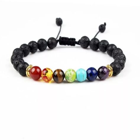 Pulsera de Piedras 7 Chakras, Brazalete estilo Tibetano Yoga.-1
