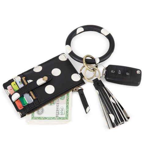Ecosusi Llavero De Pulsera Para Mujer Con Borla Y Lazo- Lunares
-7