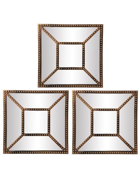 Set de 3 espejos cuadrados 25x25 cm. c/u Unico-0