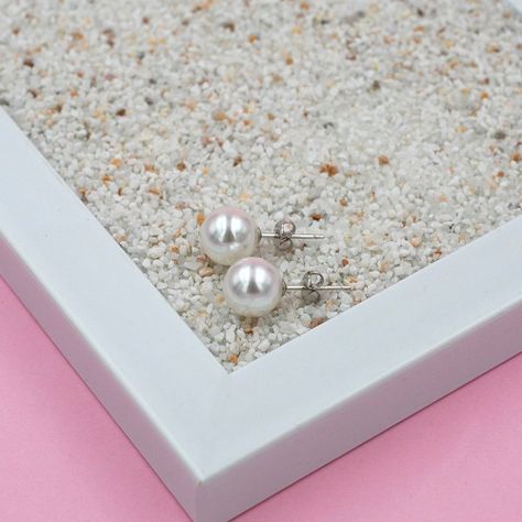 Aros Perla Cultivada Plata 925 - 8 mm-2