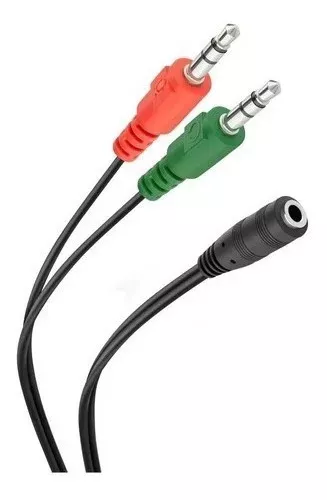  Adaptador Audio Microfono 2 Aux Macho A 1 Aux -0