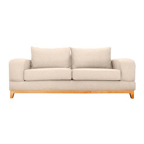 Sofá Basalto Chenille Tipo Lino Beige 3 Cuerpos-0