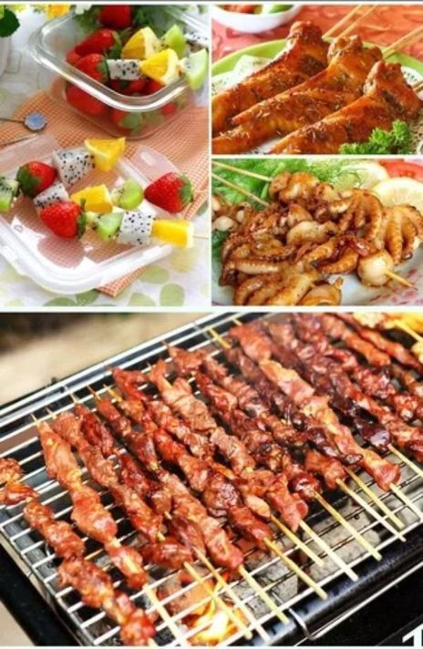 Brocheta De Bambú Natural Desechables Para Barbacoa-2