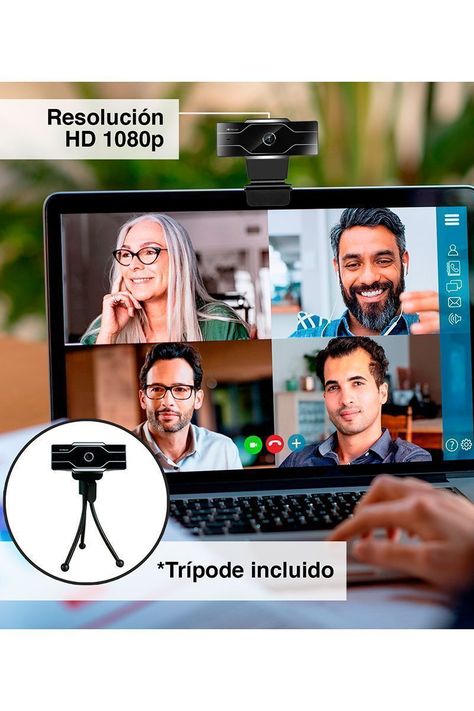 Cámara Web de 1080P con Trípode Beacon Negro-5