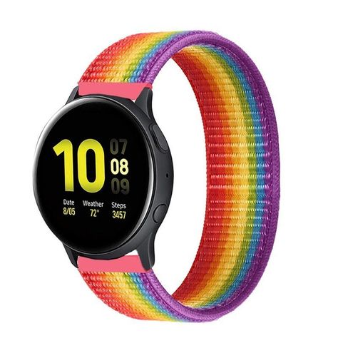 Correa Nylon Para Samsung Huawei Amazfit Xiaomi 22mm / Arcoiris-0