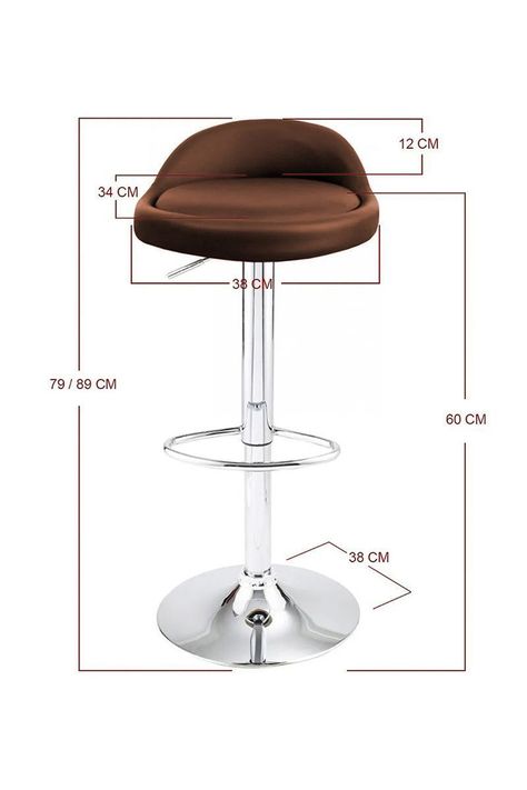 Pack 2 Piso Bar Altura Regulable Café-2