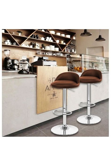 Pack 2 Piso Bar Altura Regulable Café-1
