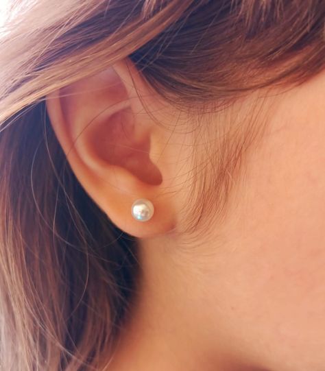 Aros Perlas 6mm tuerca tapa seguridad chapado oro 18kl-4