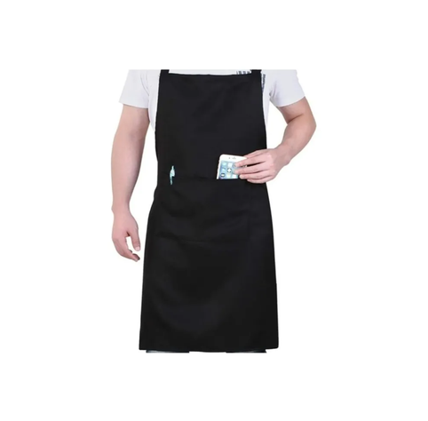 Pechera Delantal Gastronomia Unisex Negro Cocina-0