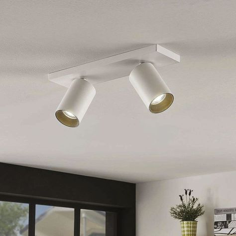 Foco Spotlight Blanco 2x Con Ampolleta 5,5W GU-10 Cálida M-2