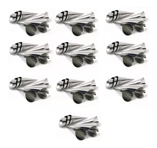 Pack X60 Cono Molde Para Cannoli Cachito Croissant Pan Danes-0
