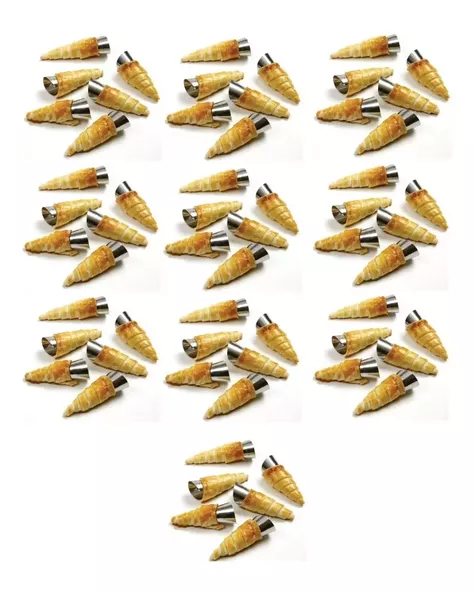 Pack X60 Cono Molde Para Cannoli Cachito Croissant Pan Danes-2